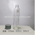 16oz clear cylinder round shape glass voss bottle voss mineral water bottle with plastic cap                        
                                                Quality Choice